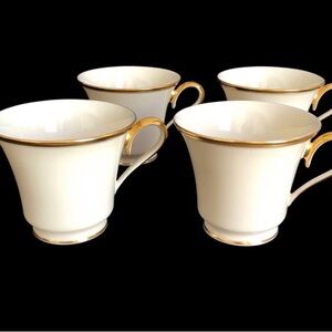 Lenox Eternal Teacup Only Ivory Bone China Gold Trim USA Lot of 4 NWOT